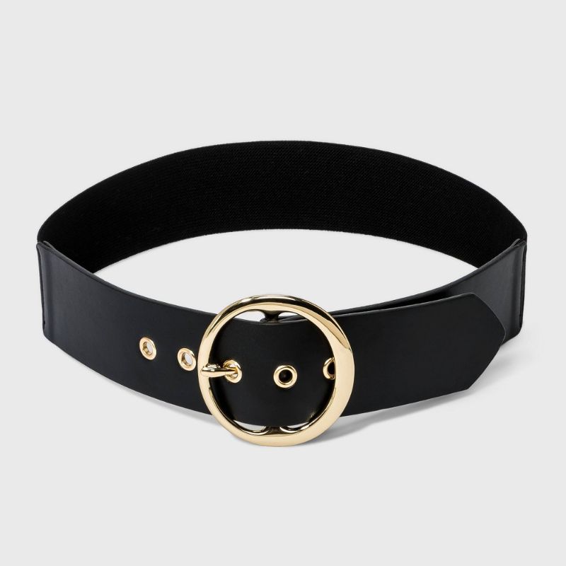 Photo 1 of Medium Women's Round Stretch Buckle Belt - A New Day™ Black
