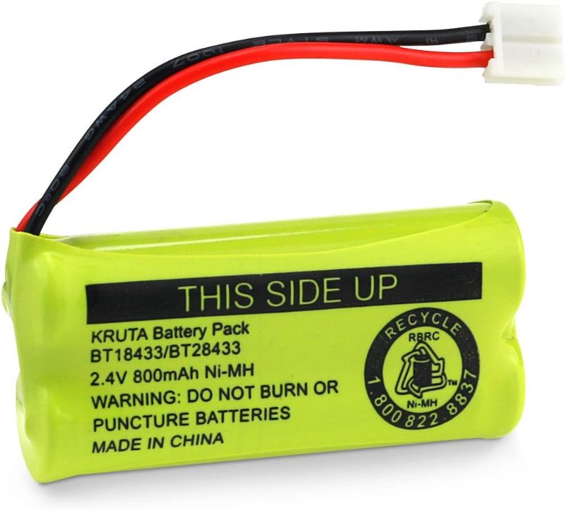 Photo 2 of KRUTA BT18433/BT28433 Cordless Phone Battery Pack, Compatible with AT&T VTech BT184342/BT284342 BT-8300 BT1011 BT1018 BT1022 BT1031 2SN-AAA55H-S-J1 Telephone Batteries (4Pack)
