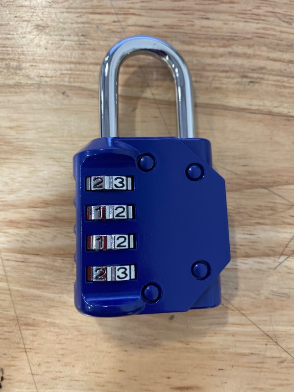 Photo 1 of Mythco 1 Pack Combination Blue Lock 4 Digit Outdoor Waterproof Padlock for School Gym Locker
