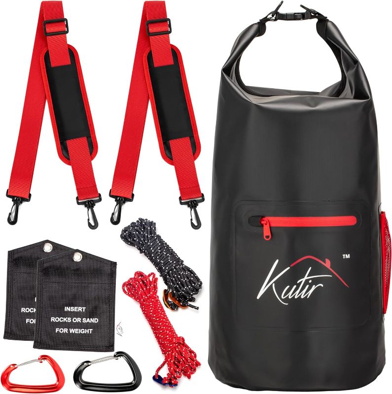 Photo 1 of Kutir Bear Food Bag Hanging System - Ultralight 20L Waterproof Bear Bag Kit for Camping with Survival Rope, Clips, Rock Pouch, and Instructions.
