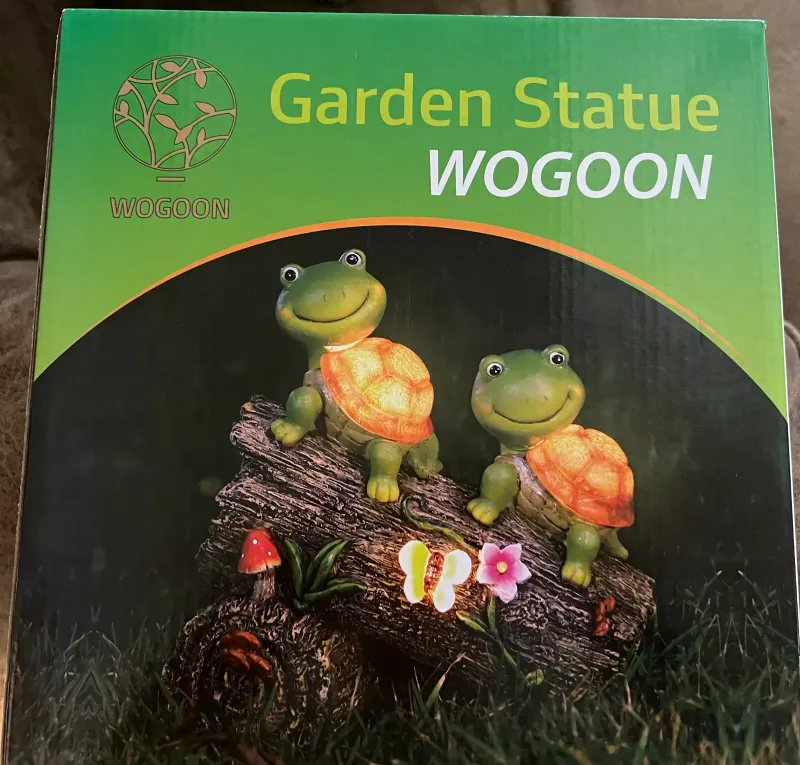 Photo 1 of WOGOON Garden Turtle Figurines Outdoor Decorations, Solar Garden Statue Sweet
