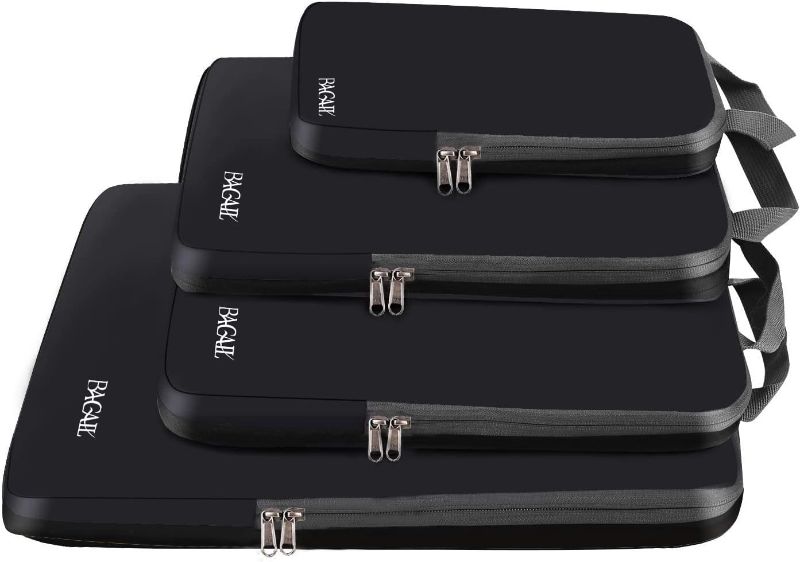 Photo 1 of BAGAIL 4 Set Compression Packing Cubes Travel Expandable Packing Organizers