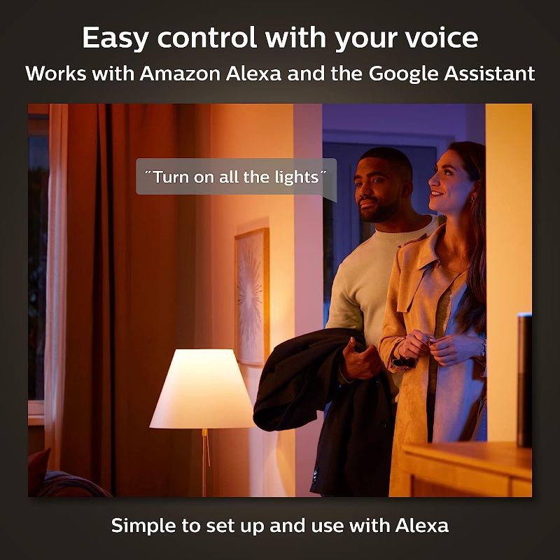 Photo 3 of Philips Hue Smart 40W B39 Candle-Shaped LED Bulb - White and Color Ambiance Color-Changing Light - 1 Pack - 450LM - E12 - Control with Hue App - Works with Alexa, Google Assistant and Apple Homekit
