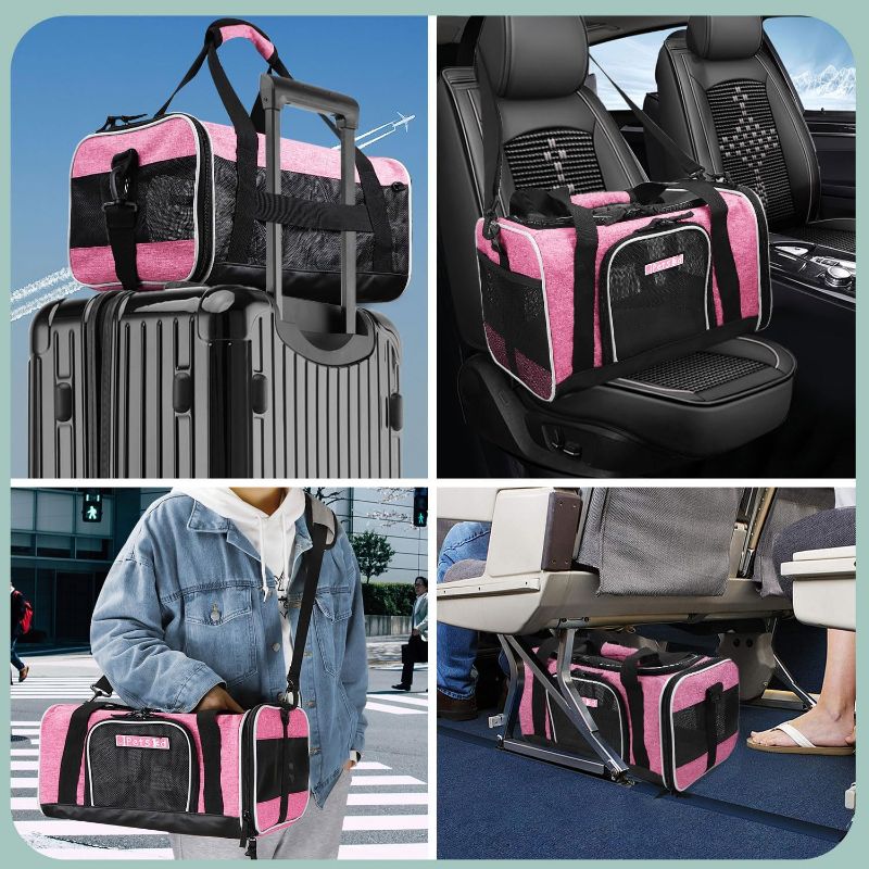 Photo 4 of Petskd Pet Carrier 17x13x9.5 Southwest Airline Approved, Pet Travel Carrier Bag for Small Cats and Dogs, Soft Dog Carrier for 1-15 LBS Pets,Dog Cat Carrier