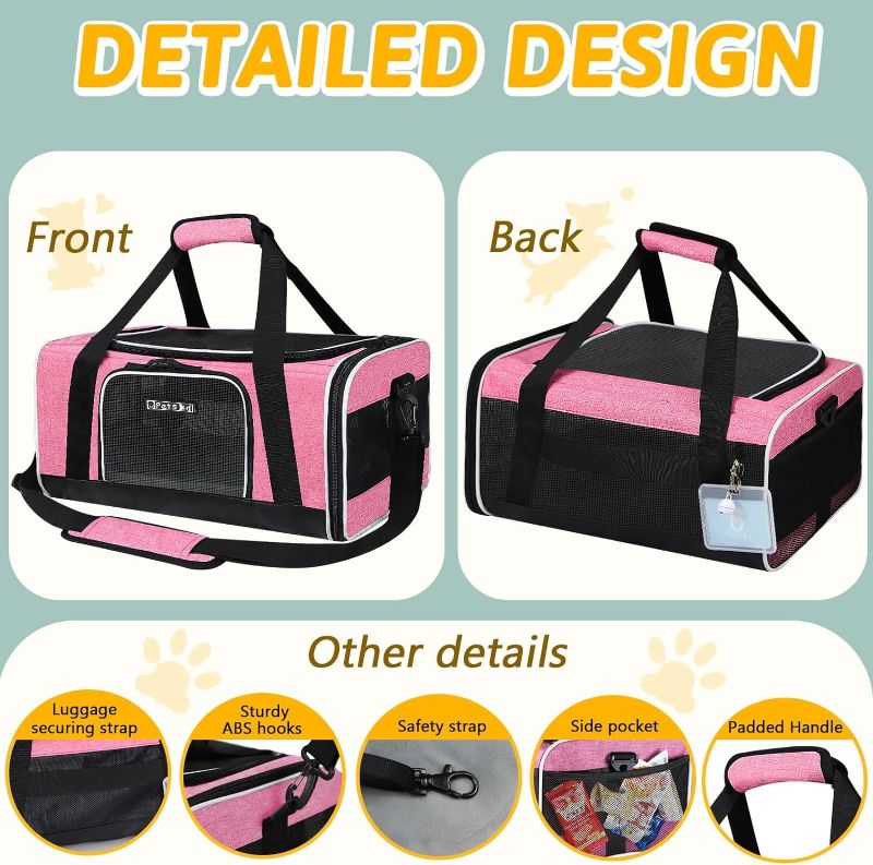 Photo 3 of Petskd Pet Carrier 17x13x9.5 Southwest Airline Approved, Pet Travel Carrier Bag for Small Cats and Dogs, Soft Dog Carrier for 1-15 LBS Pets,Dog Cat Carrier