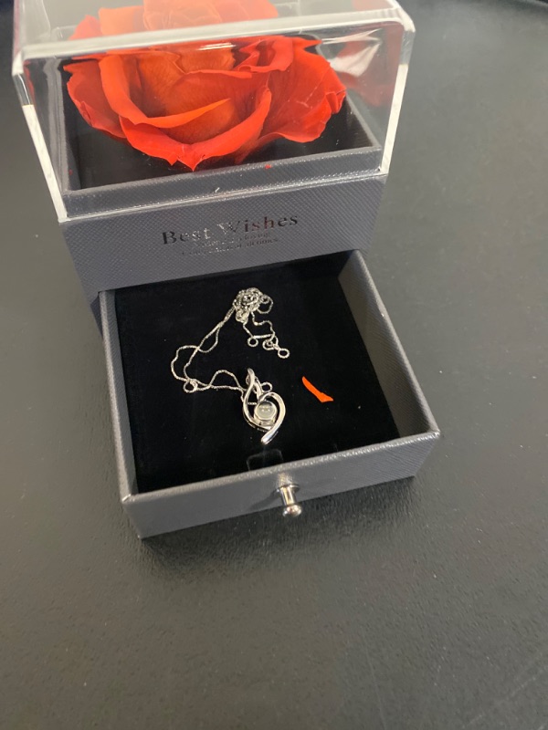 Photo 2 of WOKEISE Mothers Day Gifts for Women, Rose Flower Gift with Necklace I Love You in 100 Languages,Forever Unique Roses Gifts for Wife,Mom,Grandma,Girlfriend,Wife,Sister
