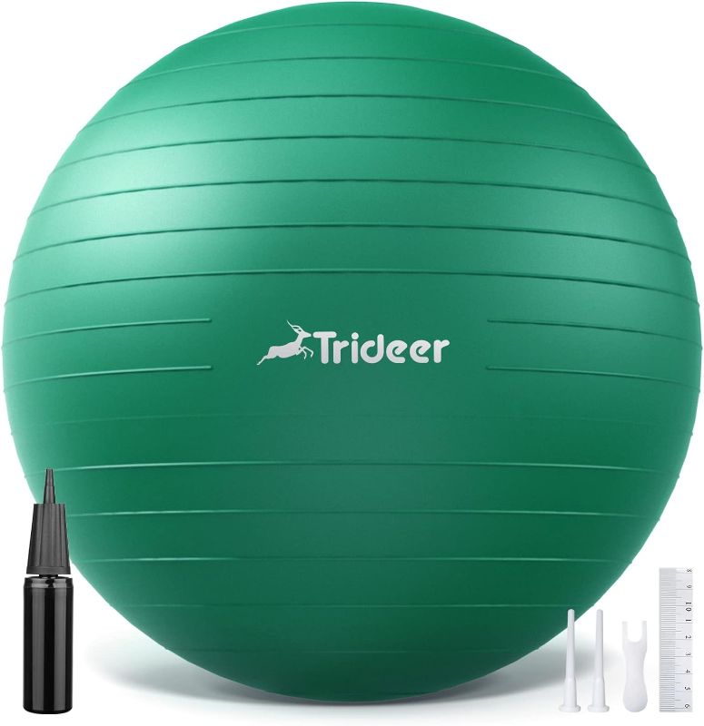 Photo 1 of Trideer Exercise Ball for Physical Therapy, Swiss Ball Physio Ball for Rehab Exercises, Workout Fitness Ball for Core Strength, Yoga Ball for Balance & Flexibility
