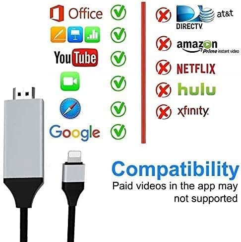 Photo 3 of [Apple MFi Certified] Lightning to HDMI Adapter for Phone to TV,Compatible with iPhone,iPad, Sync Screen Connector Directly Connect on HDTV/Monitor/Projector NO Need Power Supply,Support IOS11.0
