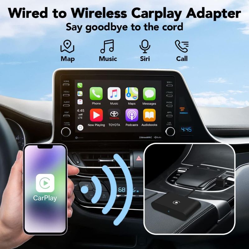 Photo 2 of Wireless Carplay Adapter 2024 Upgrade Apple Carplay Wireless Adapter Convert Wired to Wireless CarPlay Dongle Plug & Play Fit for Cars with Factory CarPlay Function
