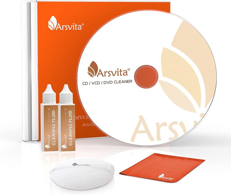 Photo 1 of Arsvita CD Laser Lens Cleaner Disc Cleaning Set for CD/VCD/DVD Player, Safe and Effective
