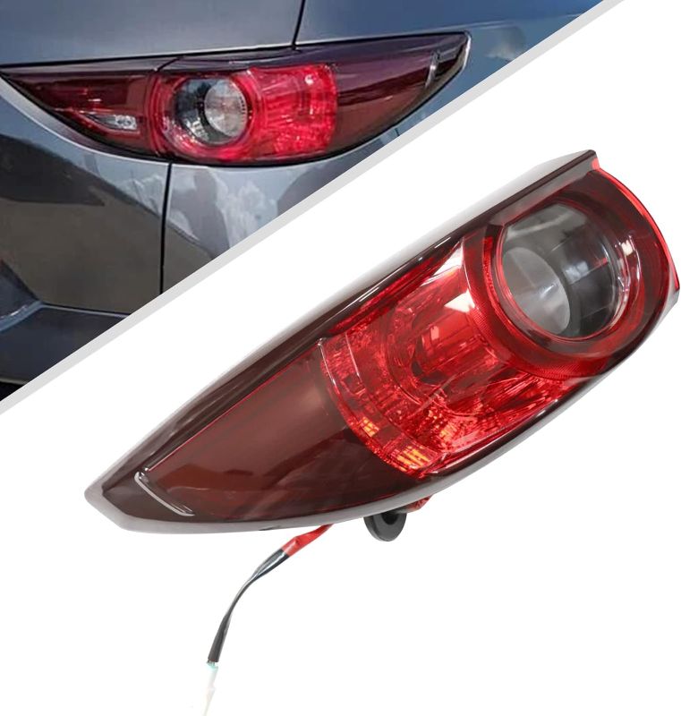 Photo 1 of Rear Passenger Side Tail Light Compatible with 2017 2018 2019 2020 2021 Mazda Cx5 Cx-5 Halogen Outer Right Clear Lens Tail Lights Brake Lamps (R)
