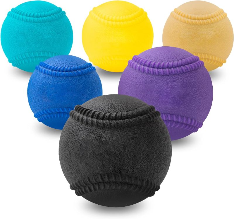 Photo 1 of 6 Pack Plyometric Weighted Baseballs Set (3.5-16/35/53/70 oz) - Variable Weight Plyo Baseballs for Improved Power & Pitching Training - for All Skill Levels
