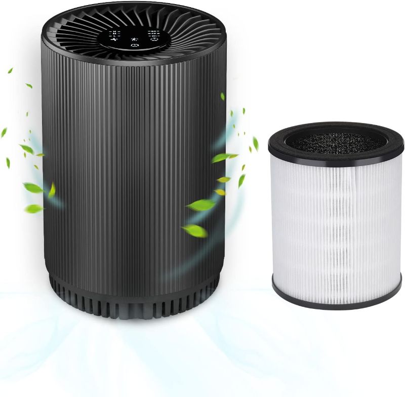 Photo 1 of (2 Pack KJ80 Air Purifier + 2 Pack HEPA Air Filter Combo Purchase), Druiap Air Purifiers for Home Bedroom with H13 HEPA Air Filter, for Office,Babyroom,Living Room,Kitchen,Apartment,Dorm,Ozone Free
