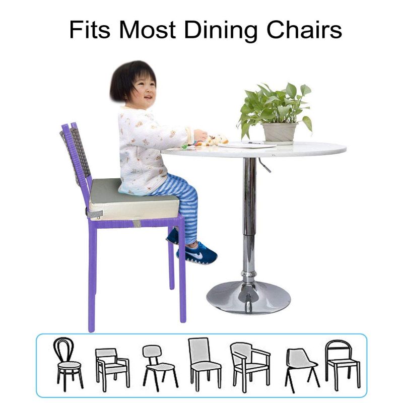 Photo 2 of Dining Chair Heightening Cushion Portable Dismountable Adjustable Highchair Booster for Baby Toddler Kids Infant Washable Thick Chair Seat Pad Mat Gray
