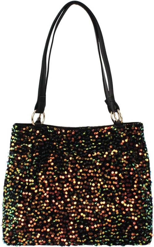Photo 1 of Women Glitter Sequin Shoulder Tote Bag Girls Large Capacity Shiny Shopping Bag Pouch
