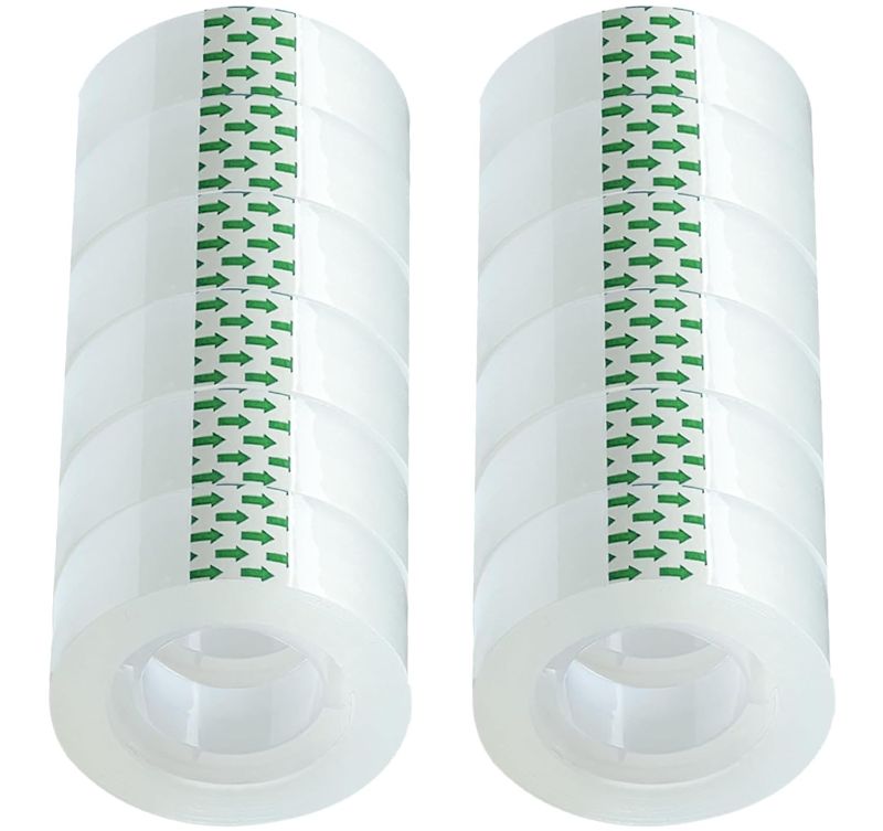 Photo 1 of Transparent Tape, Tape Refill Clear Tape, Tear by Hand, Tape Rolls for Dispenser,12 Rolls x 900 inches
