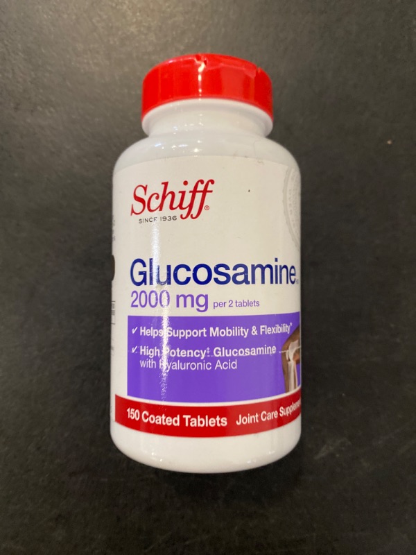 Photo 2 of Schiff Glucosamine 2000mg (per serving) + Hyaluronic Acid Tablets (150 count in a bottle), Joint Care Supplement That Helps Support Joint Mobility & Flexibility, Supports The Structure Of Cartilage
