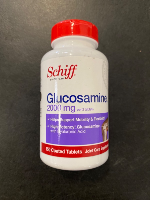 Photo 1 of Schiff Glucosamine 2000mg (per serving) + Hyaluronic Acid Tablets (150 count in a bottle), Joint Care Supplement That Helps Support Joint Mobility & Flexibility, Supports The Structure Of Cartilage
