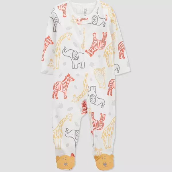 Photo 1 of NB Carter's Just One You® Baby Boys' Safari Interlock Footed Pajama - White
