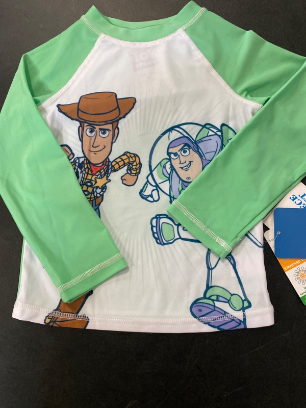 Photo 2 of Toddler Boys' 2pc Toy Story Rash Guard Set - Green 5T
