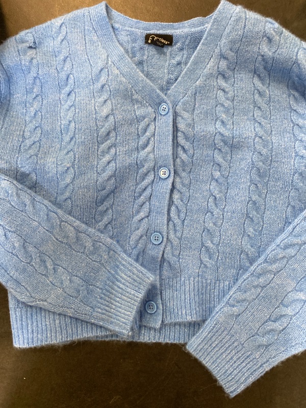Photo 1 of L Kids Button Up sweater Blue-Art Class