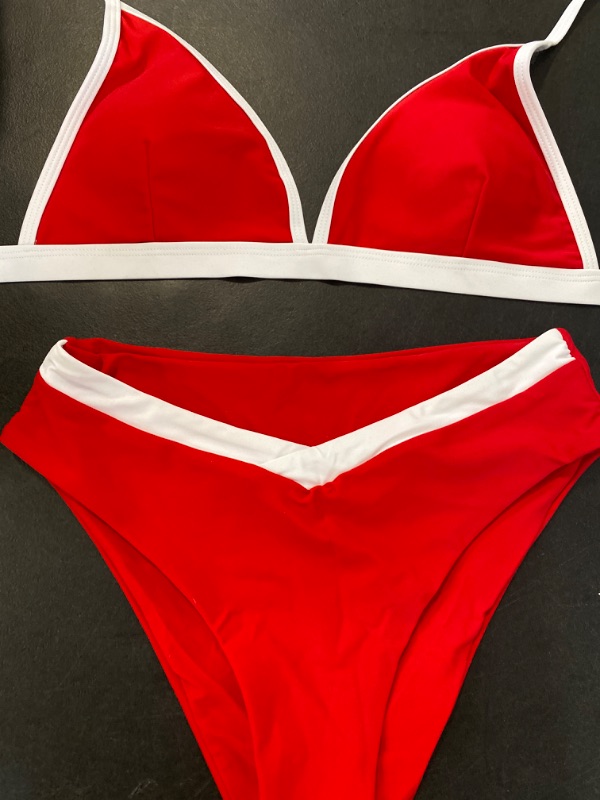 Photo 2 of Size S SUUKSESS Women Triangle High Cut Bikini Sets Sexy High Waisted 2 Piece Swimsuit
