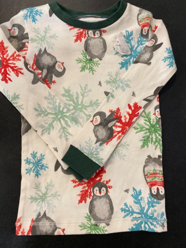 Photo 1 of (3T) Burt's Bees Baby® Toddler Organic Cotton Snug Fit 2pc Snowflakes and Penguins Pajama Set - Off-White 3T
