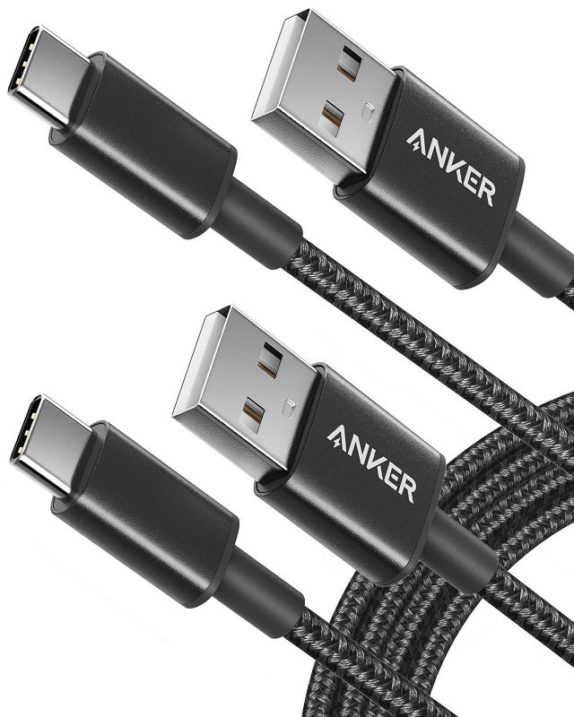 Photo 1 of Anker USB C Cable, [2-Pack, 6ft] Premium Nylon USB A to USB C Charger Cable for Samsung Galaxy S10 S10+, LG V30, Beats Fit Pro and Charging Cord for USB C Port Camera (USB 2.0, Black)
