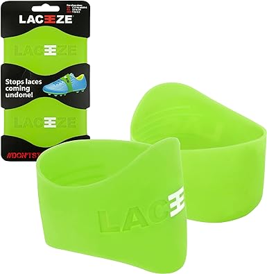 Photo 1 of Laceeze Original Bands Fits shoe size 1-7 USA keeps laces tied during sport, soccer, rugby, field hockey, Lime, 1-7
