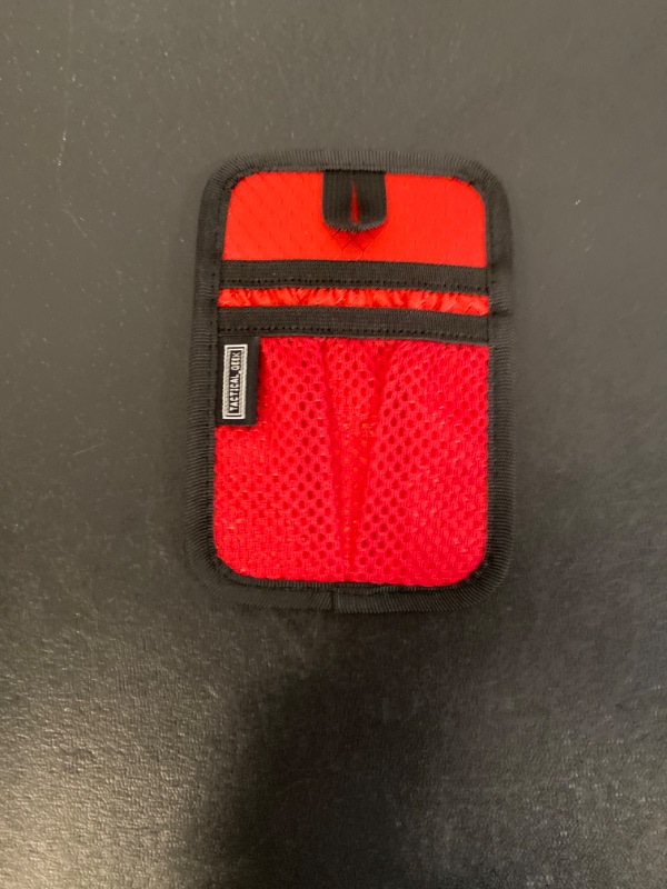 Photo 2 of Mini EDC Organizer Board, Backpack Accessories with Smooth Hook Back Panel, Utility Admin Bag Insert Panel Modular Organizer with Open Pocket & Mesh Pocket (Red)
