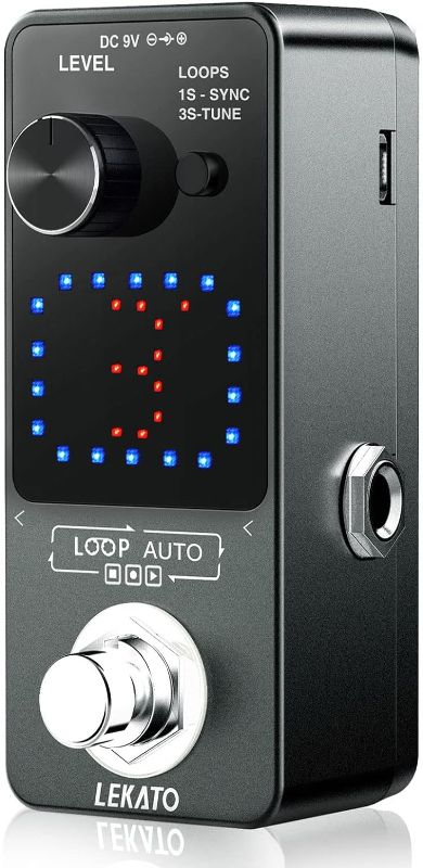 Photo 1 of LEKATO Looper Pedal, Loop Pedal for Electric Guitar Bass Guitar Looper Pedal with SYNC & Tuner Function Triple Guitar Loop Pedal with LED Screen Unlimited Overdubs 3 Loops 18 Minutes Record Time(Grey)
