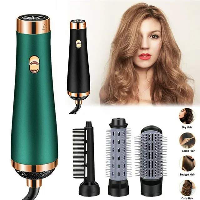 Photo 1 of Asani Hot Air Brush - Multipurpose Blow Dryer Brush with Interchangeable Heads, Heated Round Brush for Curling or Straightening, Volumizer and Styling Tool for All Hair Types

