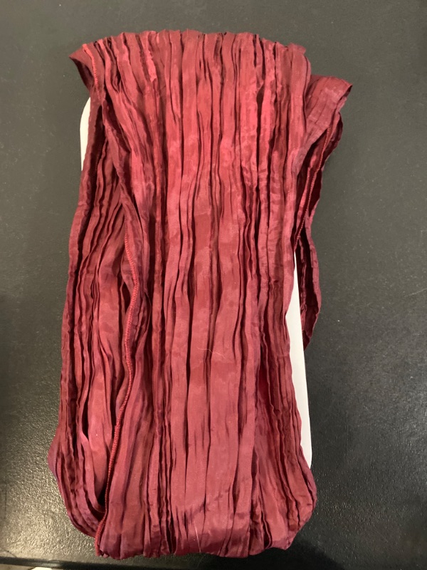Photo 1 of 1pack  Burgundy Cheesecloth Table Runner 10ft Boho Gauze Cheese Cloth Wedding Table Runners Rustic Sheer Runner 35"x 120" Long for Wedding, Bridal/Baby Shower, Birthday Party Table Decorations
