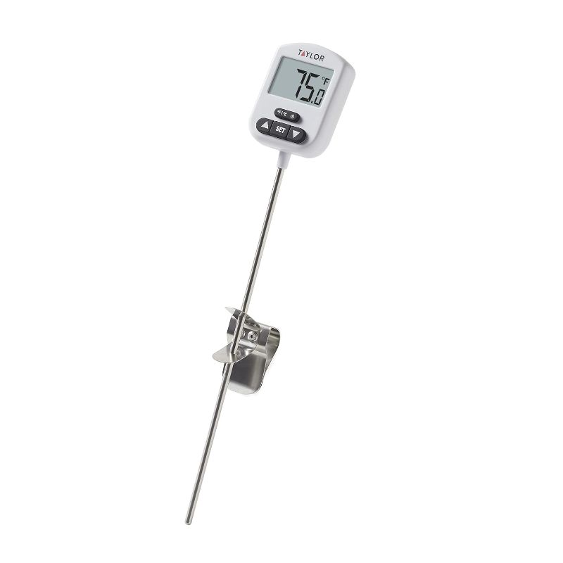 Photo 1 of Taylor Programmable Digital Candy and Deep Fry Thermometer with Green Light Alert Display and Adjustable Pan Clip
