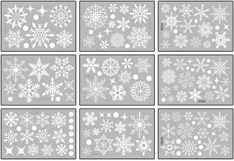 Photo 1 of Christmas Window Stickers, Snowflake Santa Claus Xmas Window Clings for Window Display, Removable Static Decals PVC Stickers for Christmas House Shop Decorations for Winter New Year Type 5
