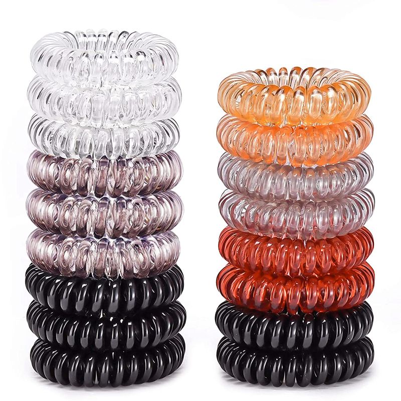 Photo 1 of Hair Ties, 17 Pack No Crease Spiral Hair Ties, Coil Hair Ties for Thick Hair, Ponytail Hair Ties No Damage, Hair Coils & Phone Cord Hair Ties for Thin Hair, Suitable For Women And Children
