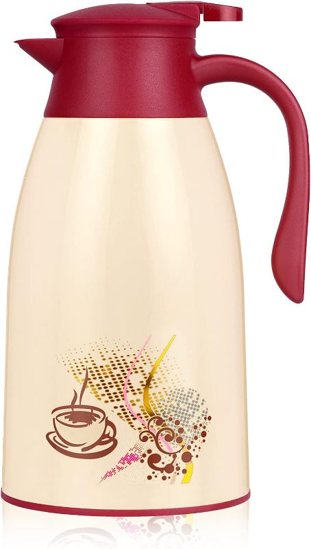 Photo 1 of 40.5 Oz Glass Lined Thermal Carafe, Insulated Coffee Carafe, Coffee Thermos, Tea Pot with lid, Vacuum Insulated Thermal Coffee Carafe, 1.2 Liter
