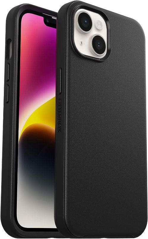 Photo 1 of OtterBox iPhone 14 & iPhone 13 Symmetry Series+ Case - BLACK , Ultra-sleek, Snaps to MagSafe, Raised Edges Protect Camera & Screen
