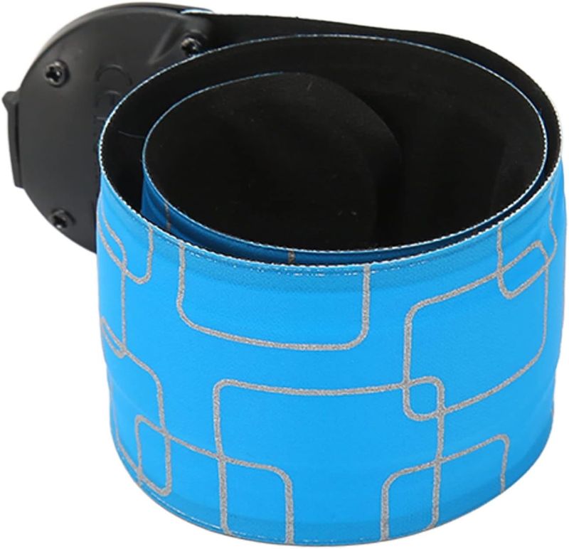 Photo 1 of Luminous Bracelet, USB Charging Easy to Use Increase Recognition Lightweight Safety Wristband LED Lights Soft Piece of Steel for Outdoor Night Running (Blue)
