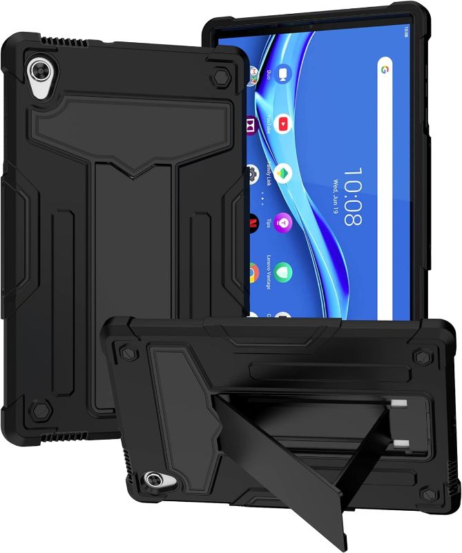 Photo 1 of Case for Lenovo Tab M10 HD (2nd Gen) TB-X306F/TB-X306X - Hybrid Case Cover with Kickstand for Lenovo Tablet M10 HD 10.1 Inch Display 2020 Released (Black/Black)

