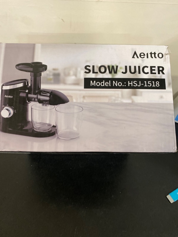 Photo 2 of Aeitto Juicer Machines, Quiet Motor Juicer, Cold Press Juicer, Masticating Juicer, Celery Juicers, with Triple Modes,Reverse Function,Easy to Clean with Brush, Recipe for Vegetables And Fruits, Black
