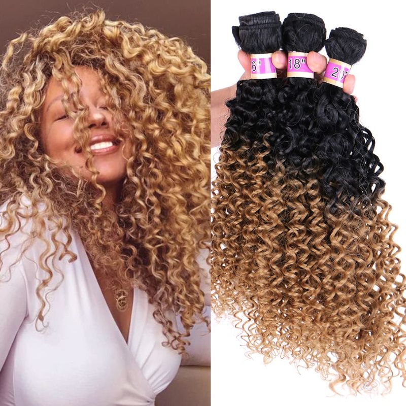 Photo 1 of Kinky Curly Synthetic Hair Weave 9 Pack 