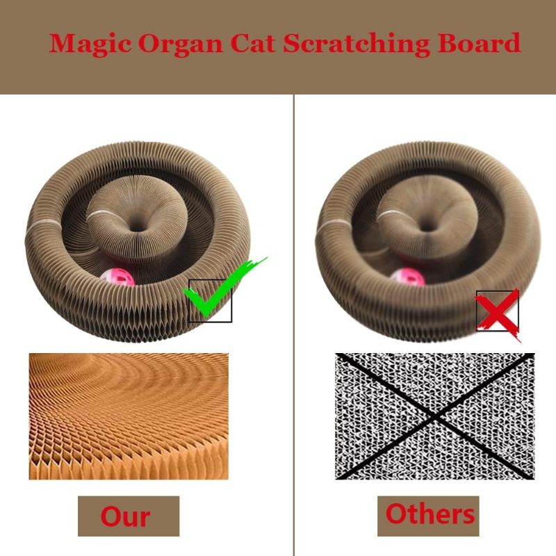 Photo 3 of Magic Organ Cat Scratching Board with Toy Bell, Cat Scratcher for Grinding Claw, Cardboard Cat Scratcher Board Foldable
