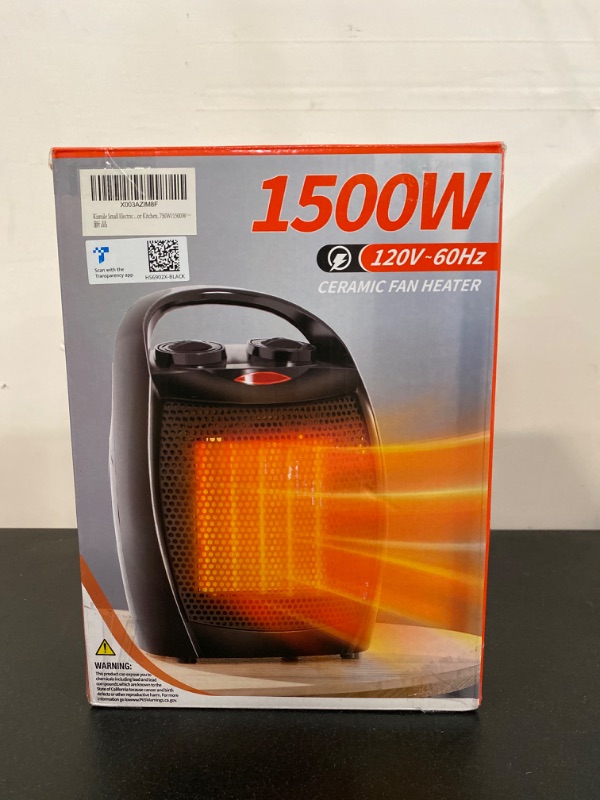Photo 2 of Portable Electric Space Heater, 1500W/750W Space Heaters for Indoor Use with Heat and Nature Fan Modes, Quiet Ceramic Heater Fan with Tip Over and Overheat Protection for Office Room Desk Indoor Use
