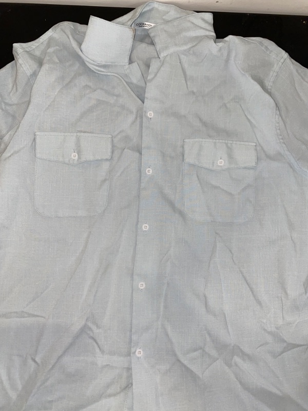 Photo 1 of 2XL Light Blue, Button Up T-Shirt 