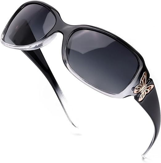 Photo 1 of LVIOE Polarized Sunglasses for Women, Fashion Butterfly Decoration Driving Fishing-99.99% UV Protection

