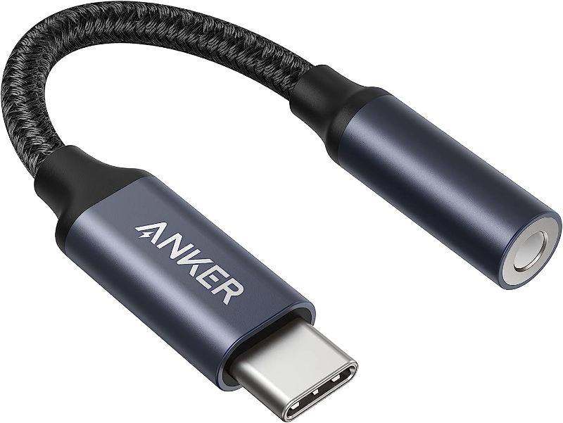 Photo 1 of Anker USB C to 3.5mm Audio Adapter, Male to Female Nylon Cable for Samsung