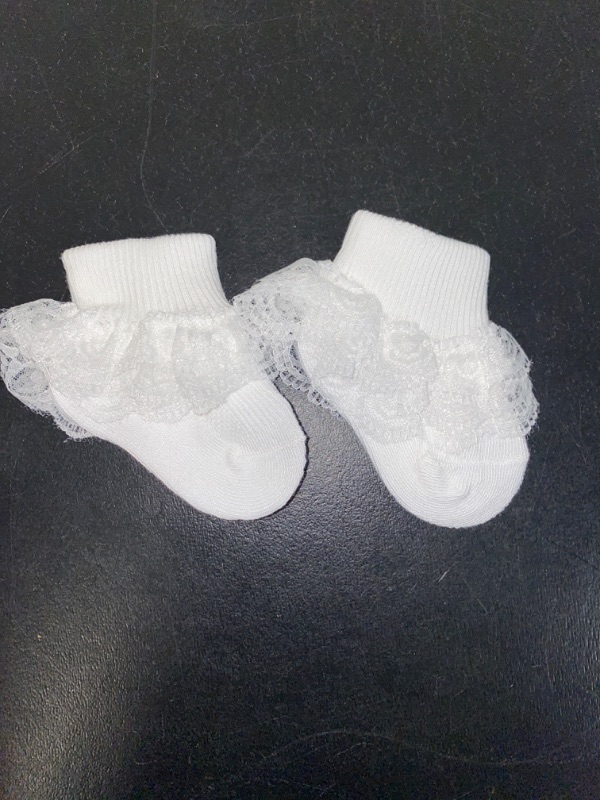 Photo 1 of Baby Girls Princess Ruffles Lace Socks Infant Toddler Summer Cotton Dress Ankle Socks
