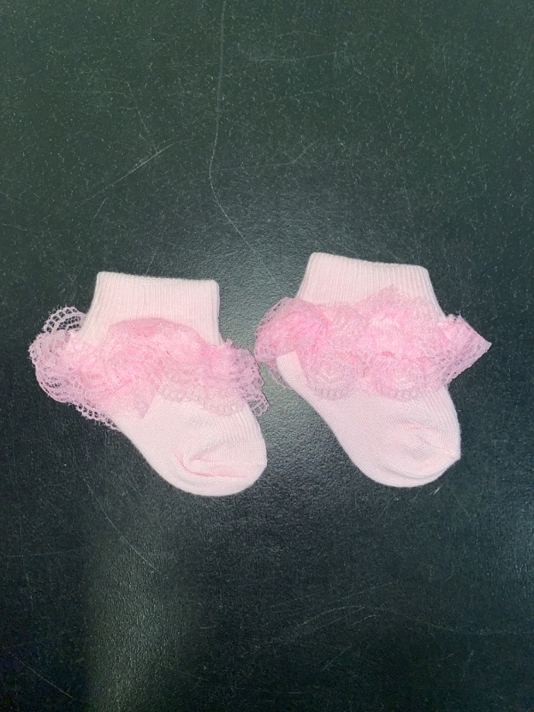 Photo 1 of Baby Girls Princess Ruffles Lace Socks Infant Toddler Summer Cotton Dress Ankle Socks
