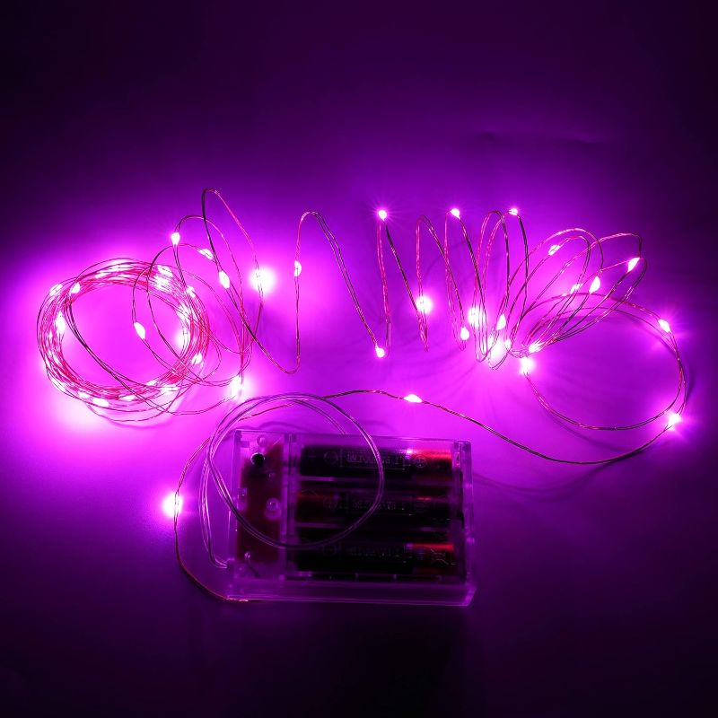 Photo 3 of Battery Operated Fairy Lights, Battery Operated Fairy Lights with 8 Flashing Modes and 8-16 Hours Timer(1Pcs,Pink)
